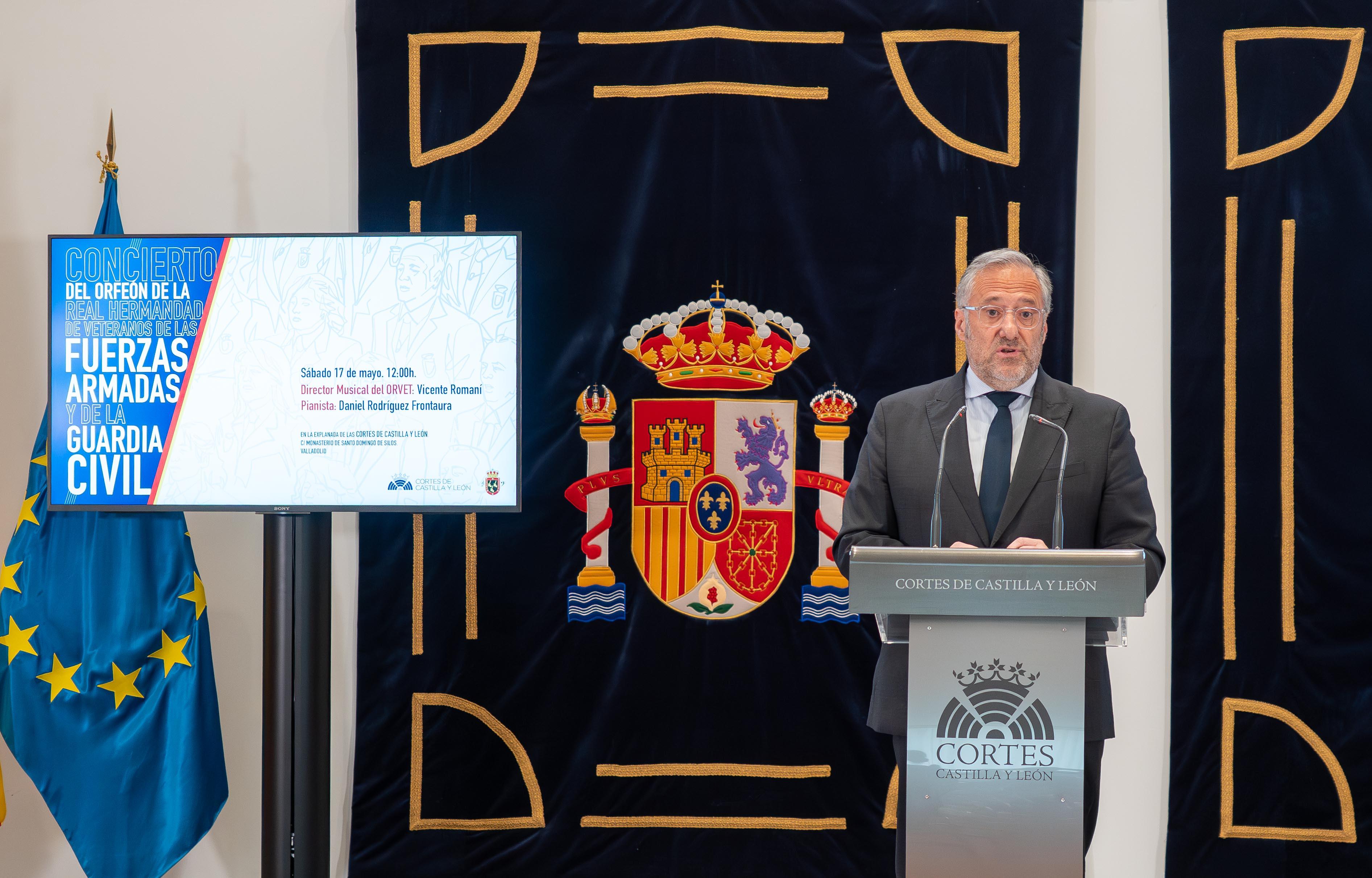 El Orfeón de la Real Hermandad de Veteranos de las Fuerzas Armadas y Guardia Civil en las Cortes de Castilla y León